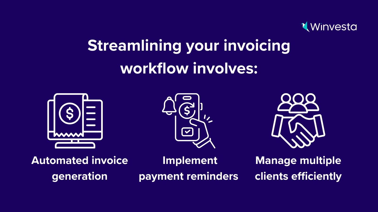 Alt Tag: Automated invoicing workflow showcasing templates, reminders, and tools for efficient client and payment management.