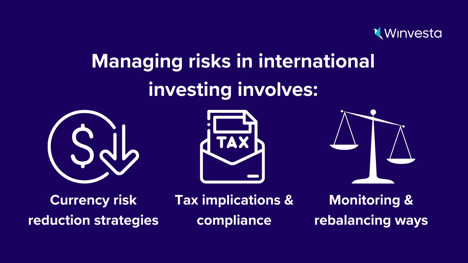 Managing risks in international investing - currency strategies, tax compliance, and portfolio rebalancing.