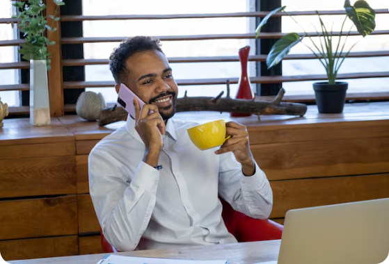 an indian business owner relaxed knowing his foreign income is safe and secure