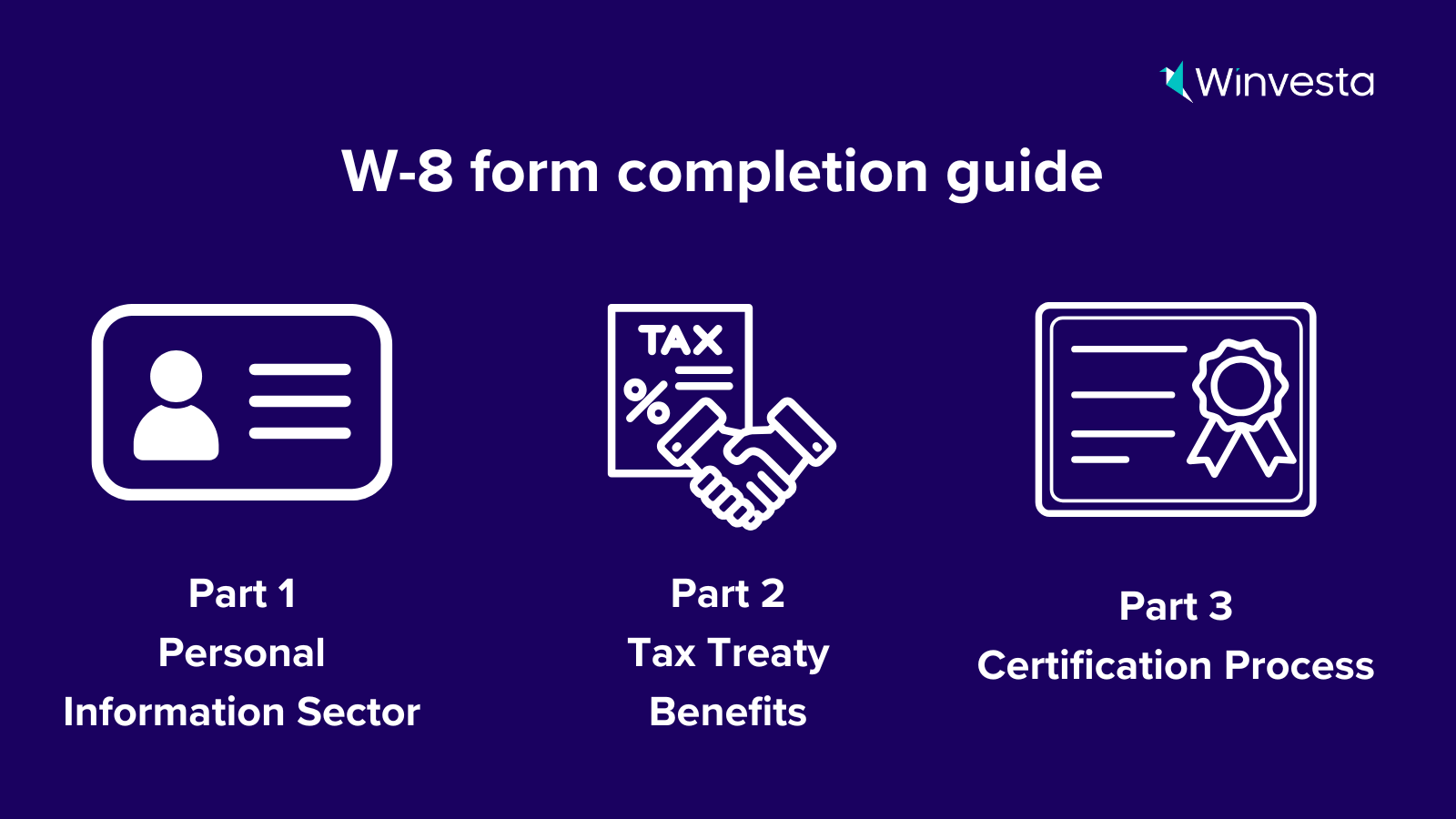 W-8BEN form completion guide Three sections shown: Personal Information, Tax Treaty Benefits, and Certification Key fields highlighted: Name, Citizenship, PAN, Treaty Article, Signature, and Date